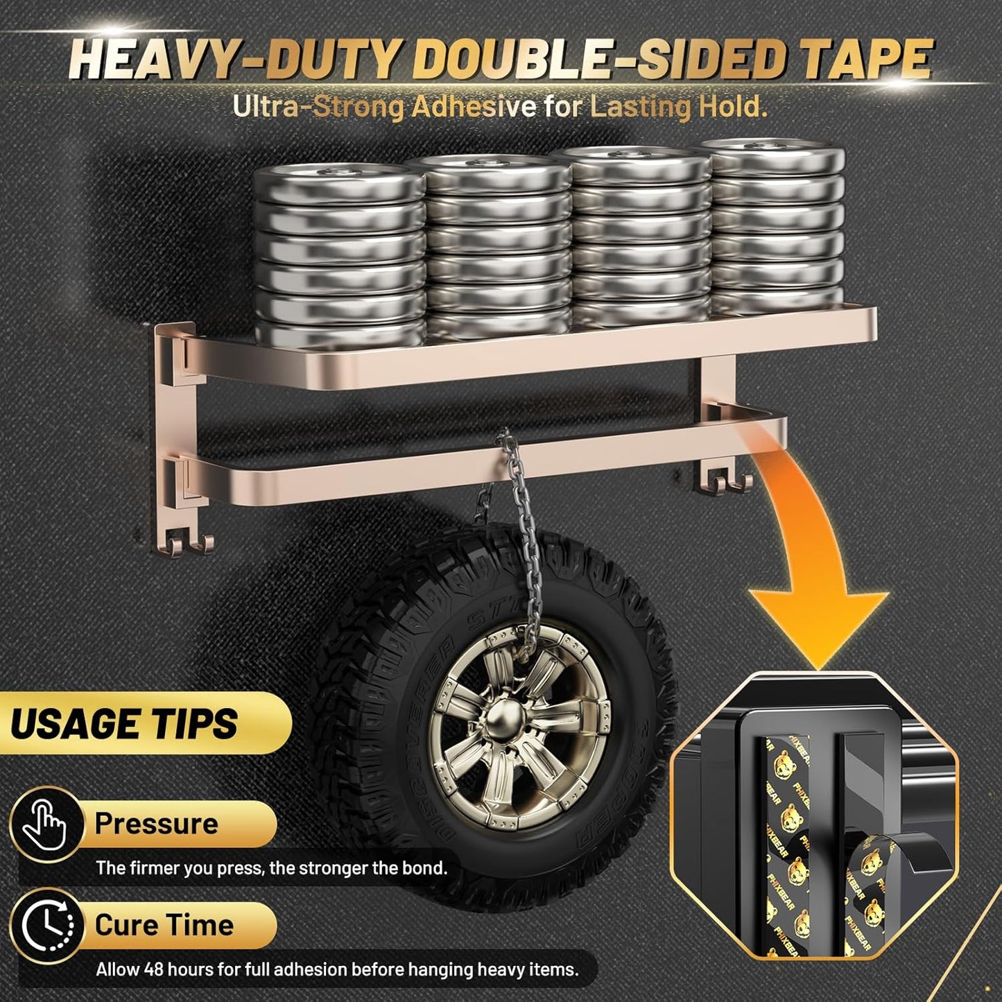 High Temp Resistant Heavy Duty Double Sided Tape Pro+ - Super Strong, Removable No Residue, Weatherproof - for Home, Outdoor, Automotive Use - 0.4" x 19.7 ft