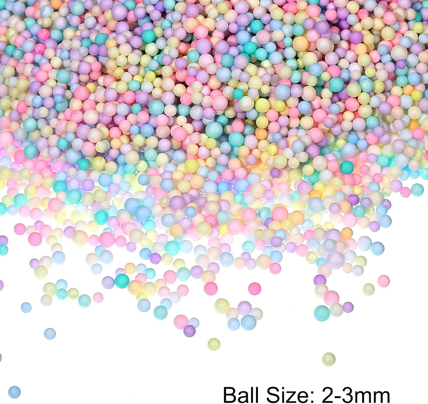 MECCANIXITY Foam Beads Foam Balls 2-3mm for Wedding and Party Decorations, Tiny Packing Balls, Arts DIY Crafts Supplies (Assorted Color,1 Pack Approx 8000pcs)