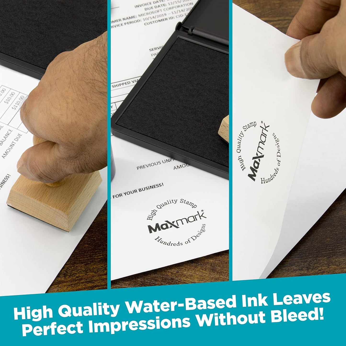 MaxMark Premium Refill Ink for self Inking Stamps and Stamp Pads, Black Color - 1 oz.