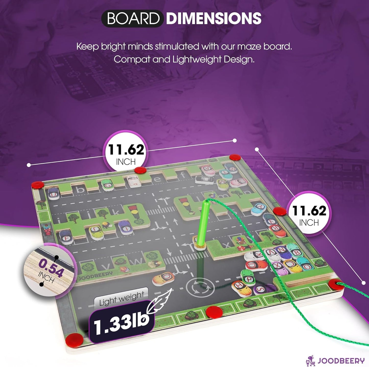 Magnetic Alphabet Maze - Wooden Magnetic Puzzle Learning Board with Pen - ABC Toys for Kids Ages 3-5 Years Old & Up, Preschool Children - Helps Develop Fine Motor Skills, Letter Recognition