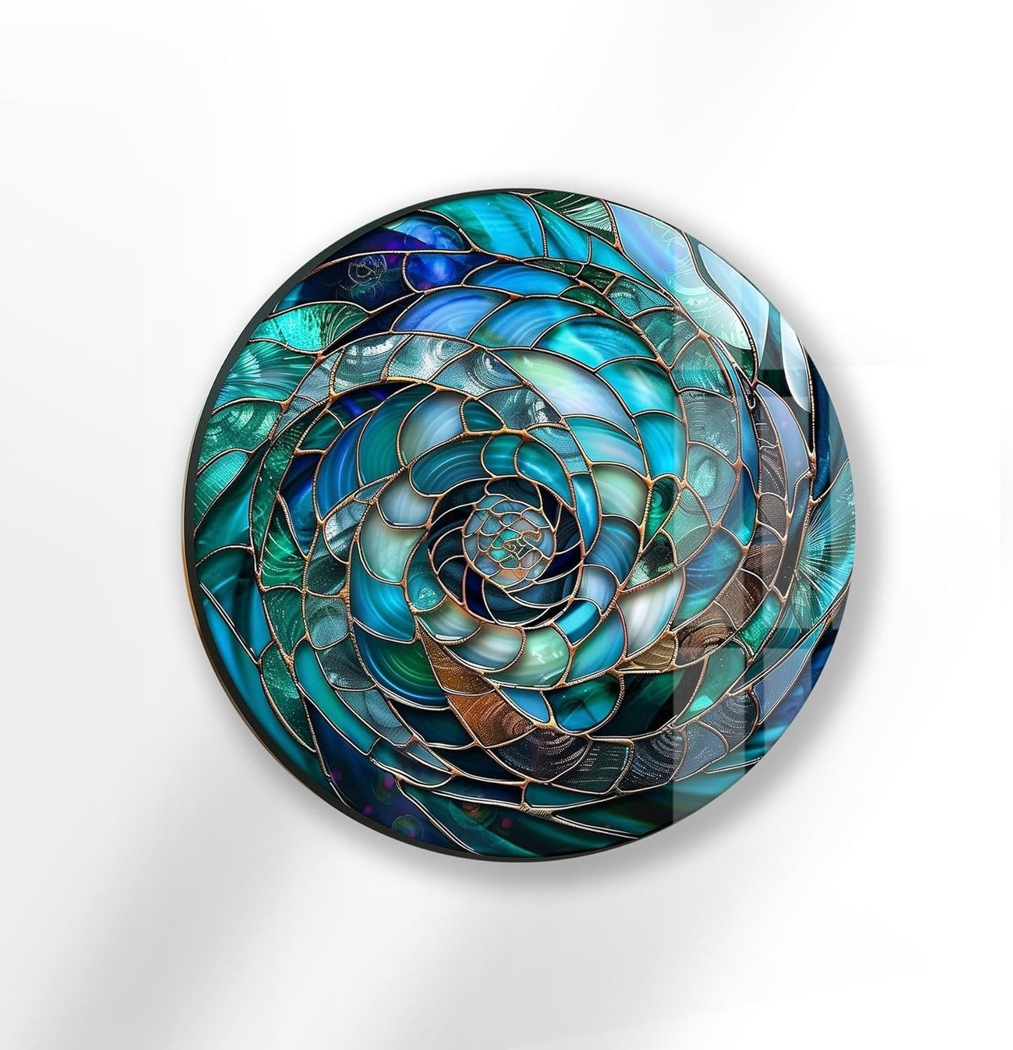 My Photostation.com 24''(60cm) Diameter Ocean Vortex Spiral Round Glass Wall Art Tempered Glass Printing Wall Decor Large Wall Art Wall Hangings