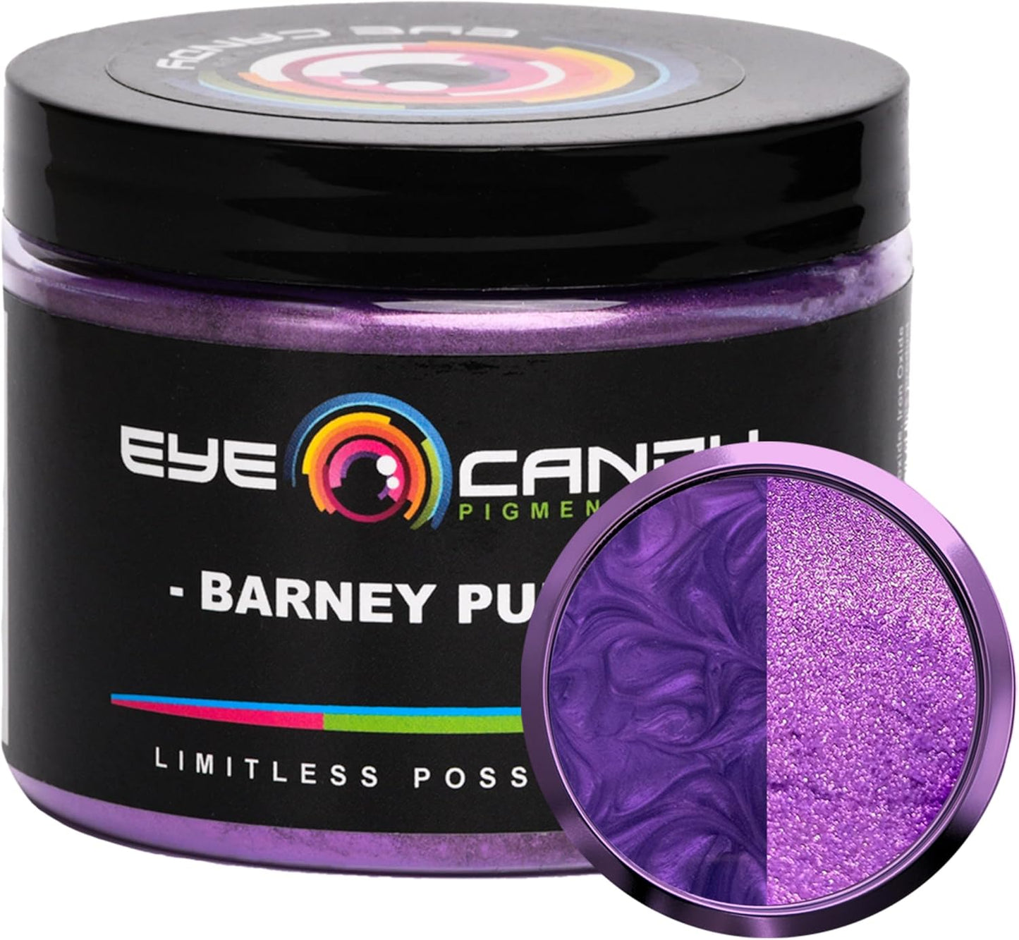 Eye Candy Pigments Premium Purple Mica Powder - Barney Purple (50gr) - for Epoxy, Resin, Soap, Paint, Woodworking, Acrylic Pouring, Bath Bombs, Fishing Lures - DIY Arts and Crafts Additive