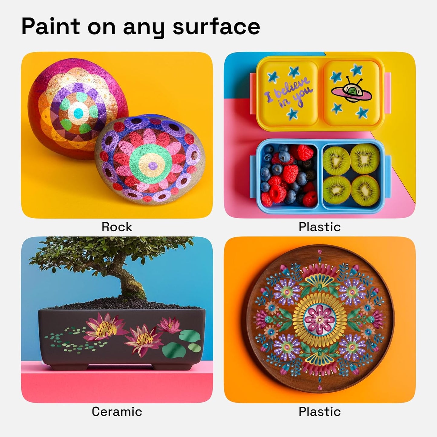 ARTISTRO 24 Metallic Dual Tip Brush + Fine Acrylic Paint Markers - Easy for All Ages & Levels Paint Pens for Fabric, Rock, Glass, DIY - Halloween Pumpkin Painting Kit, Art Supplies, Christmas Gift