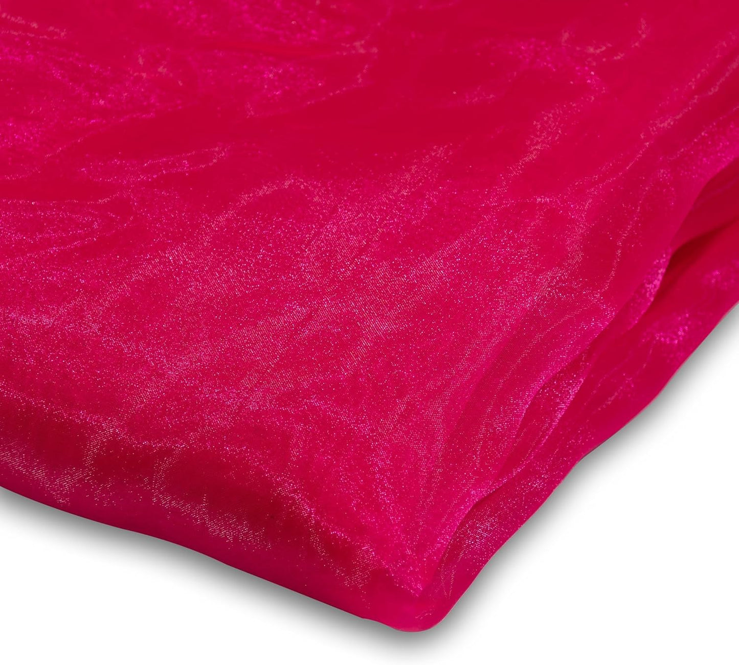 Fynite Sheer Organza Fabric | 10 Yards Long | 44" Wide | Bridal Solid Sheer Organza Bolt for Wedding Dress Fashion Craft Decorations - Hot Pink