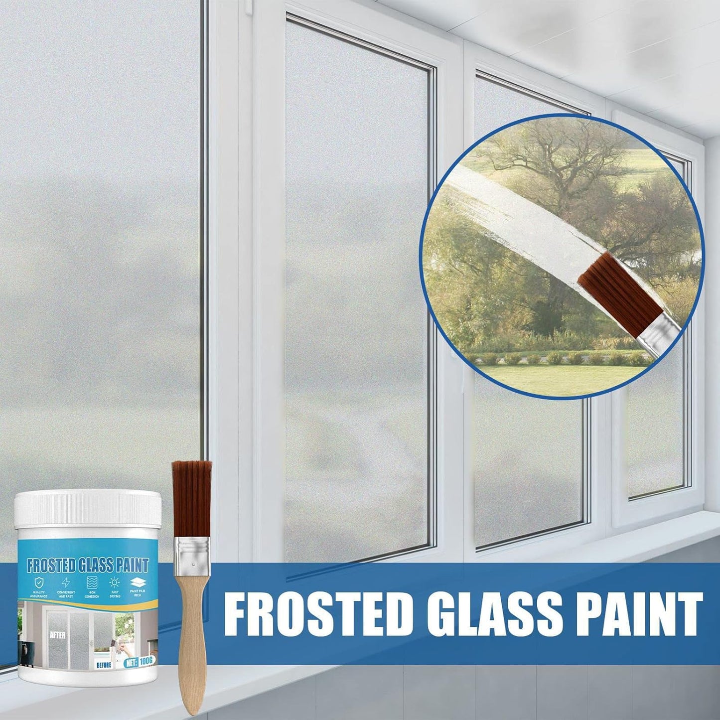 Door and Window Shading Frosted Glass Paint, Frosted Glass Spray Paint, Frost Spray Paint for Glass, Frosted Glass Paint Door Window Shading Frosted Glass Paint Matte Hazy Frost (1Pcs)