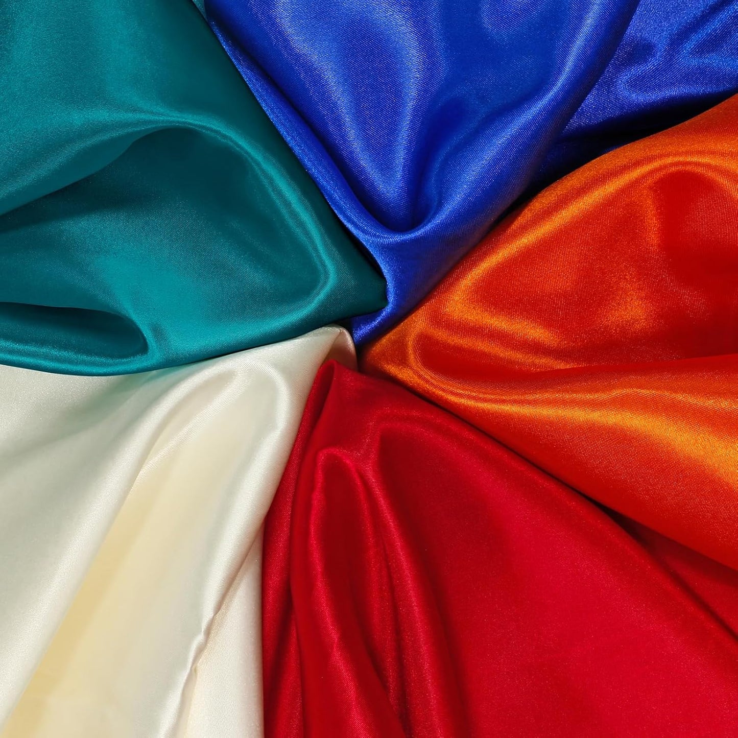 RUDONG M Teal Satin Fabric by The Yard, 5 Yard x 60 Inch Wide Silky Charmeuse Satin Fabric, Soft Satin Fabric for Wedding Decorations, Bridal Dress, Sewing, Accessories, DIY Crafts