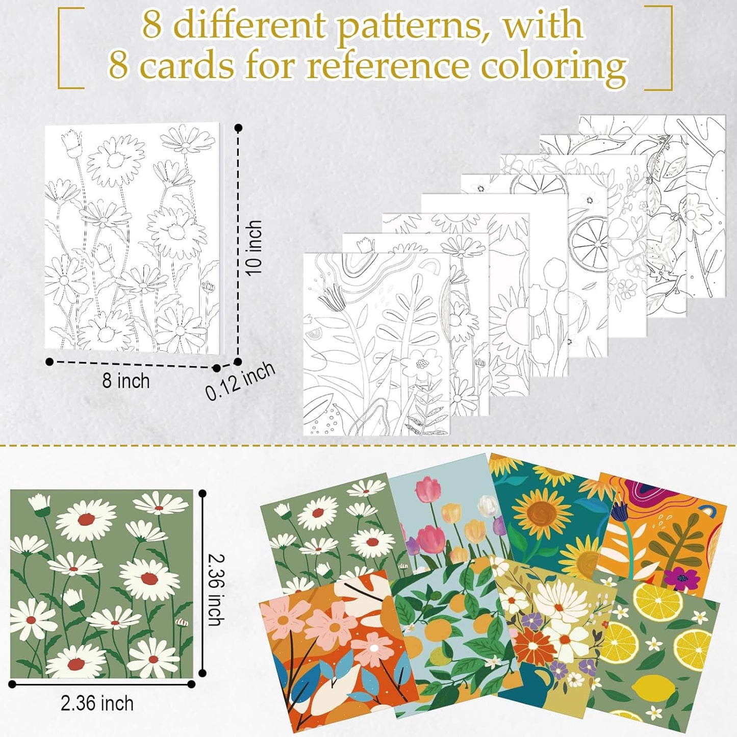 Cholemy 36 Pcs Paint and Sip Kit for Adults 8''x10'' Pre Drawn Canvas for Painting DIY Afro Acrylic Painting Kit Wood Easel Brushes Date Night Bulk for Christmas Party Gifts(Flowering)