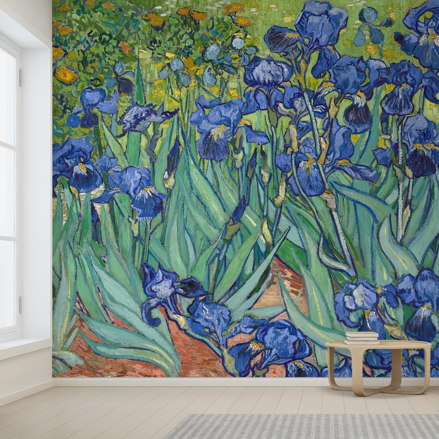 wall26 Irises by Vincent Van Gogh Dutch Impressionism 20th Century Artist Peel and Stick Large Wall Mural, Removable Wallpaper, Home Decor - 132x144 inches