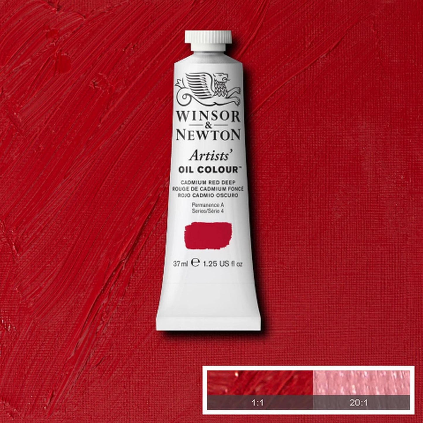 Winsor & Newton Artists' Oil Color, 37ml (1.25 oz) Tube, Cadmium Red Deep