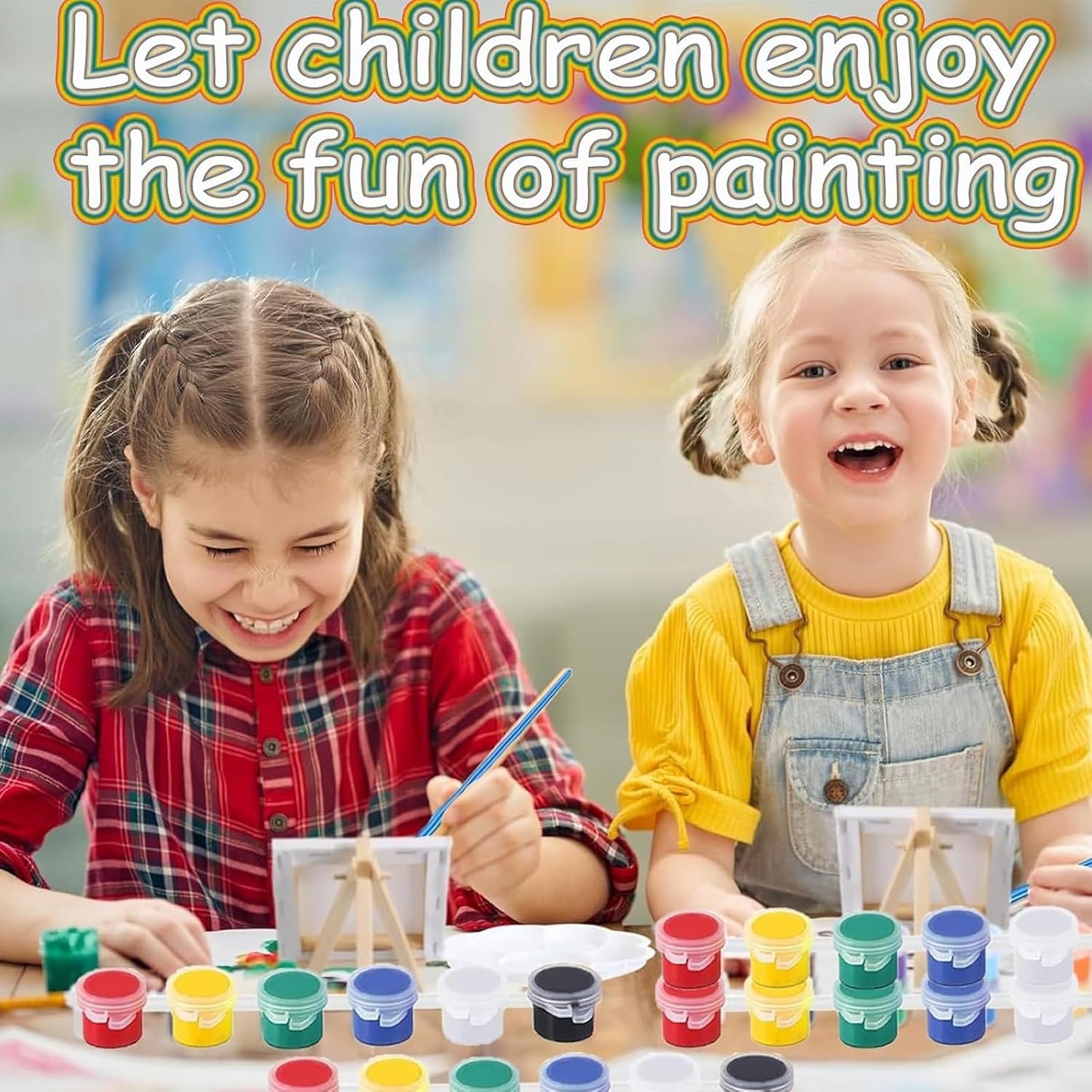 20 Pack Mini Acrylic Paint Set, 12 Colors Acrylic Paints Strips for Kids & Adults Craft Paint,280 PCS Kids Painting Kit Container Strips Storage for Home Birthday Classroom Party (280)