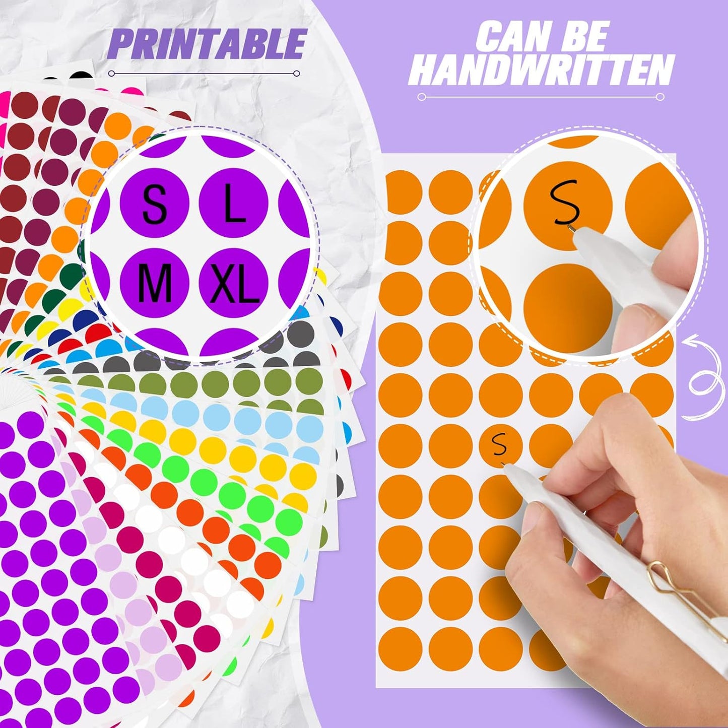 Thenshop 24000 Pcs 1/2 Inch Round Colored Circle Dot Sticker Label 20 Assorted Colors Adhesive Circle Dot Label Coding Sticker for Coloring Marking Organizing