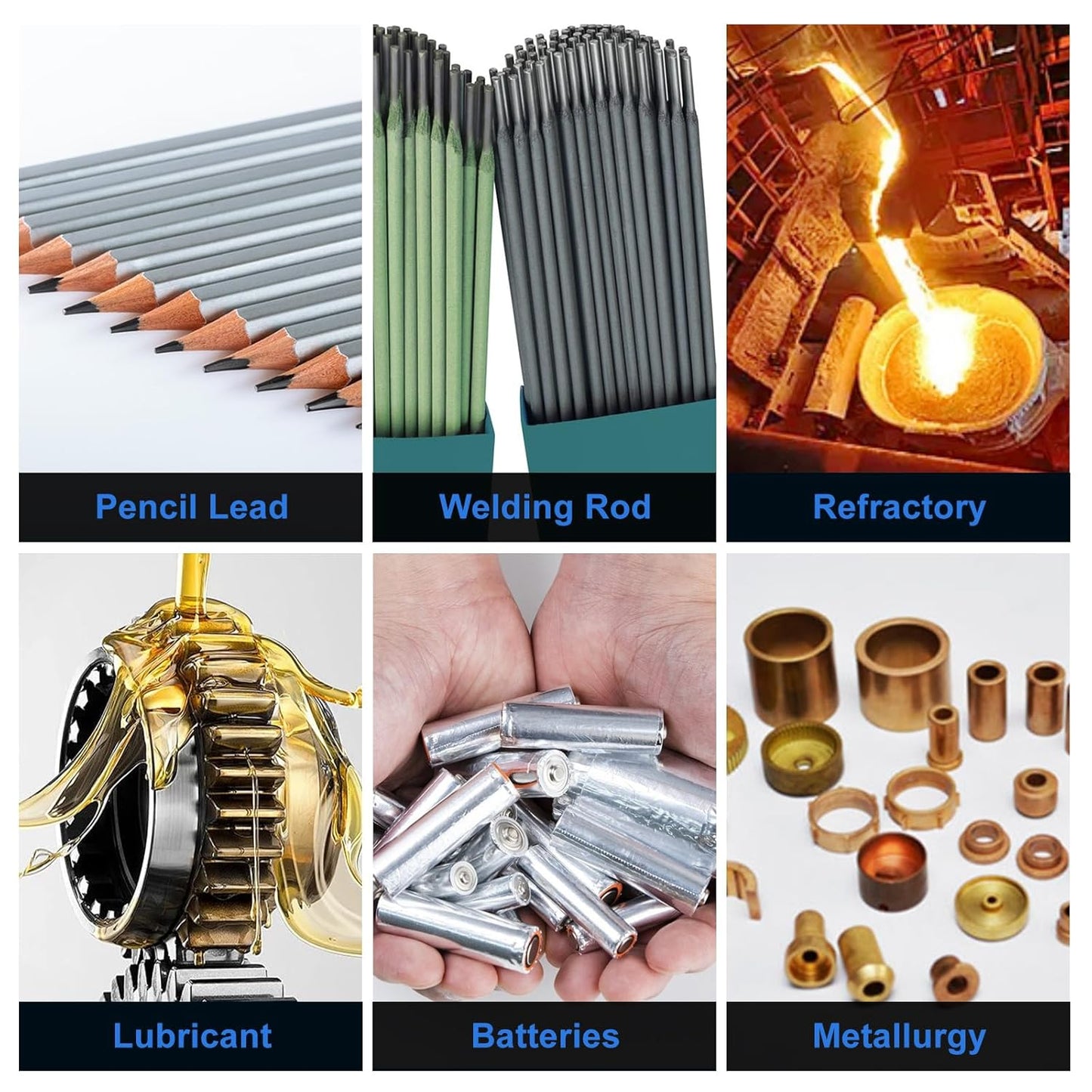 Pure Graphite Powder, 10 LB Graphite Lubricant- 44-Micron Ultra-Fine Pure Graphite's Powder, Graphite for Sketching, Drawing, Pencils, Locks (10 LB)