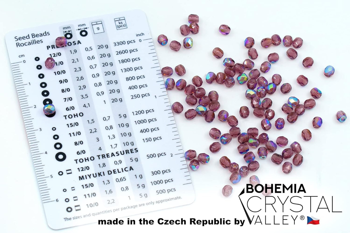 100pcs of Faceted Fire Polished Pressed Czech Glass Beads 4mm (0.16in), Amethyst AB Violet Purple 20060-28701 BCV