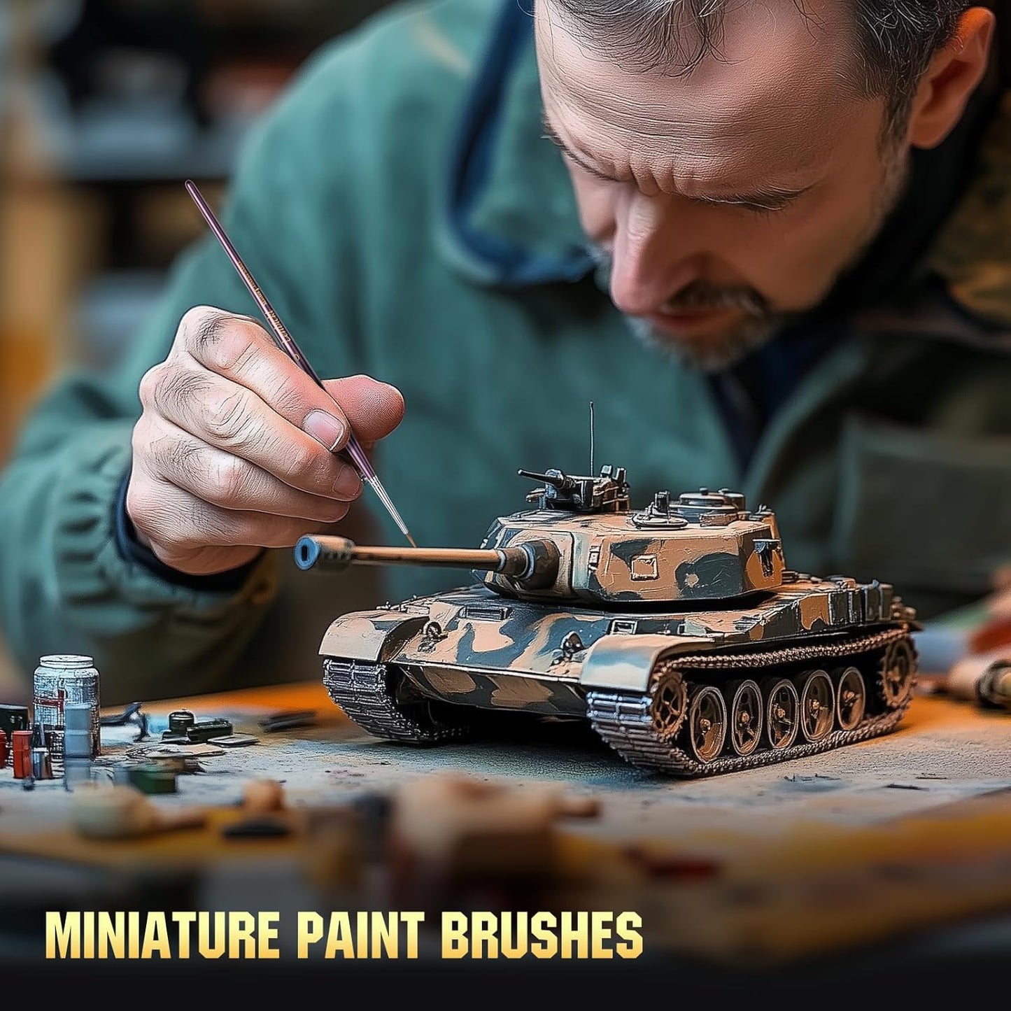 Kolinsky Sable Brushes Miniature 5PCS Professional Fine Detail Micro Artist Paint Brush Set for Watercolor, Acrylic, Oil, Model, Paint by Numbers