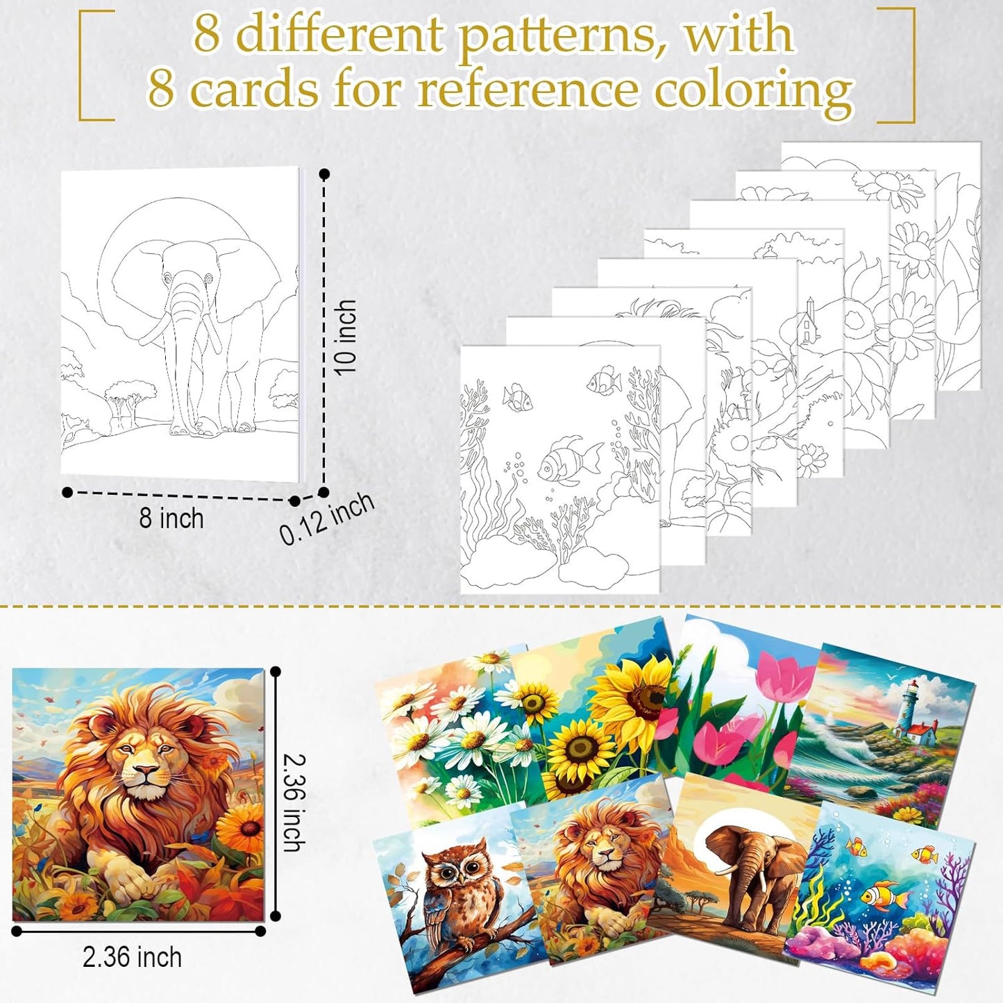 Cholemy 36 Pcs Paint and Sip Kit for Adults 8''x10'' Pre Drawn Canvas for Painting DIY Afro Acrylic Painting Kit Wood Easel Brushes Date Night Bulk for Christmas Party Gifts(Plants Animals)