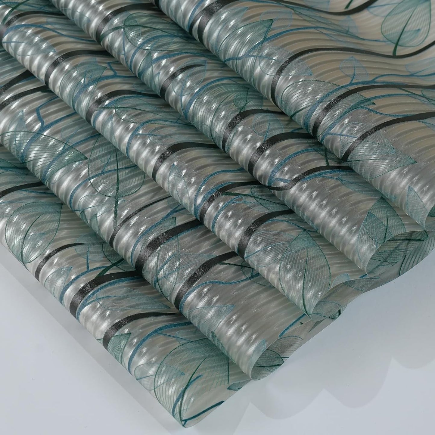 DKTIE Nature Pattern Rainbow Window Film Decorative Stained Glass Window Film Static Cling Films Easy Apply Removable Comes with Tools (U1747-Reeded Glass, 17.7" x 78.7")