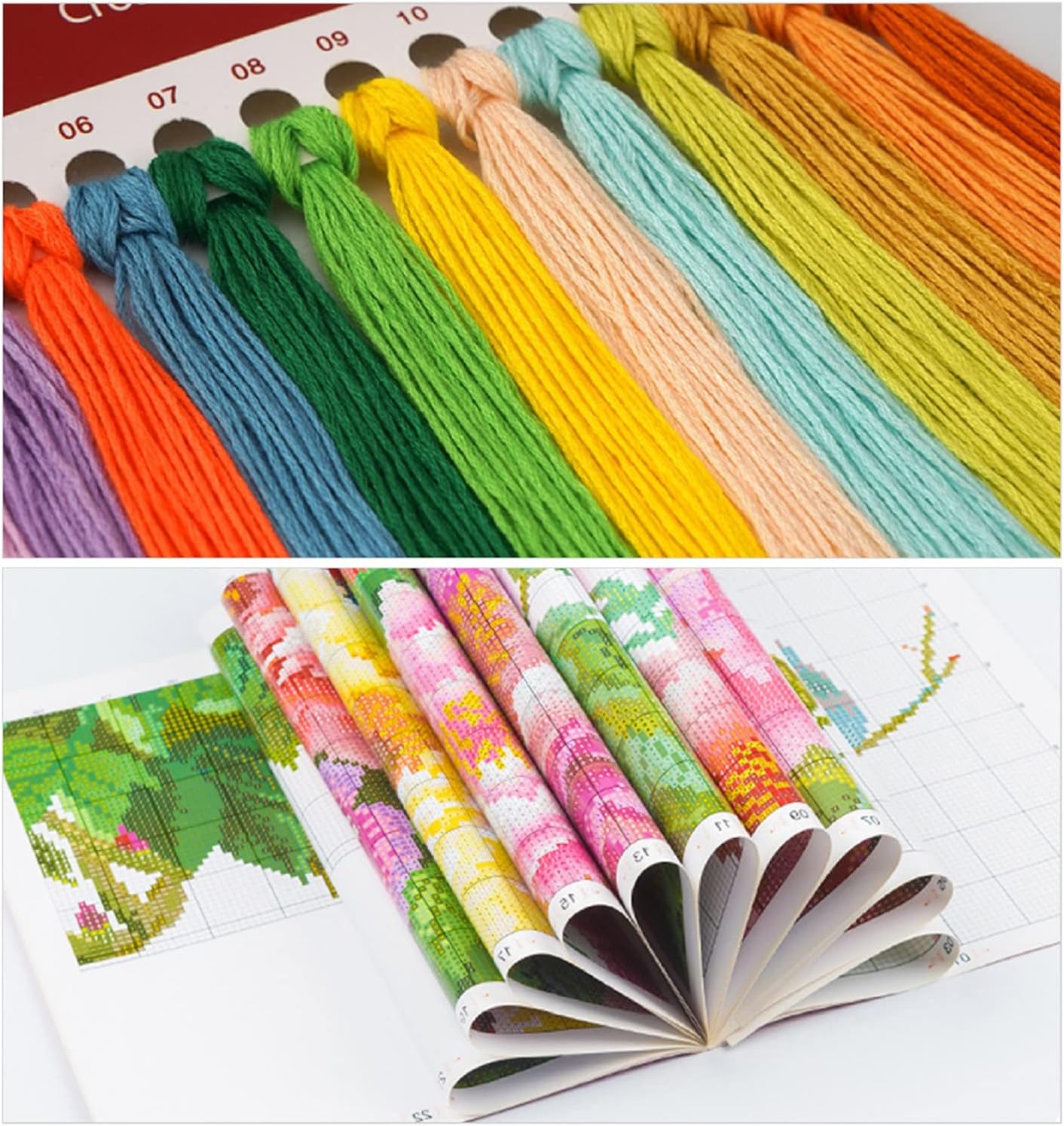 Foxhool Beginners Cross Stitch Kits Stamped Full Range of Embroidery Kits for Adults DIY Cross Stitches kit Embroidery Patterns for Needlepoint kit-Romantic Autumn 16x20 inch