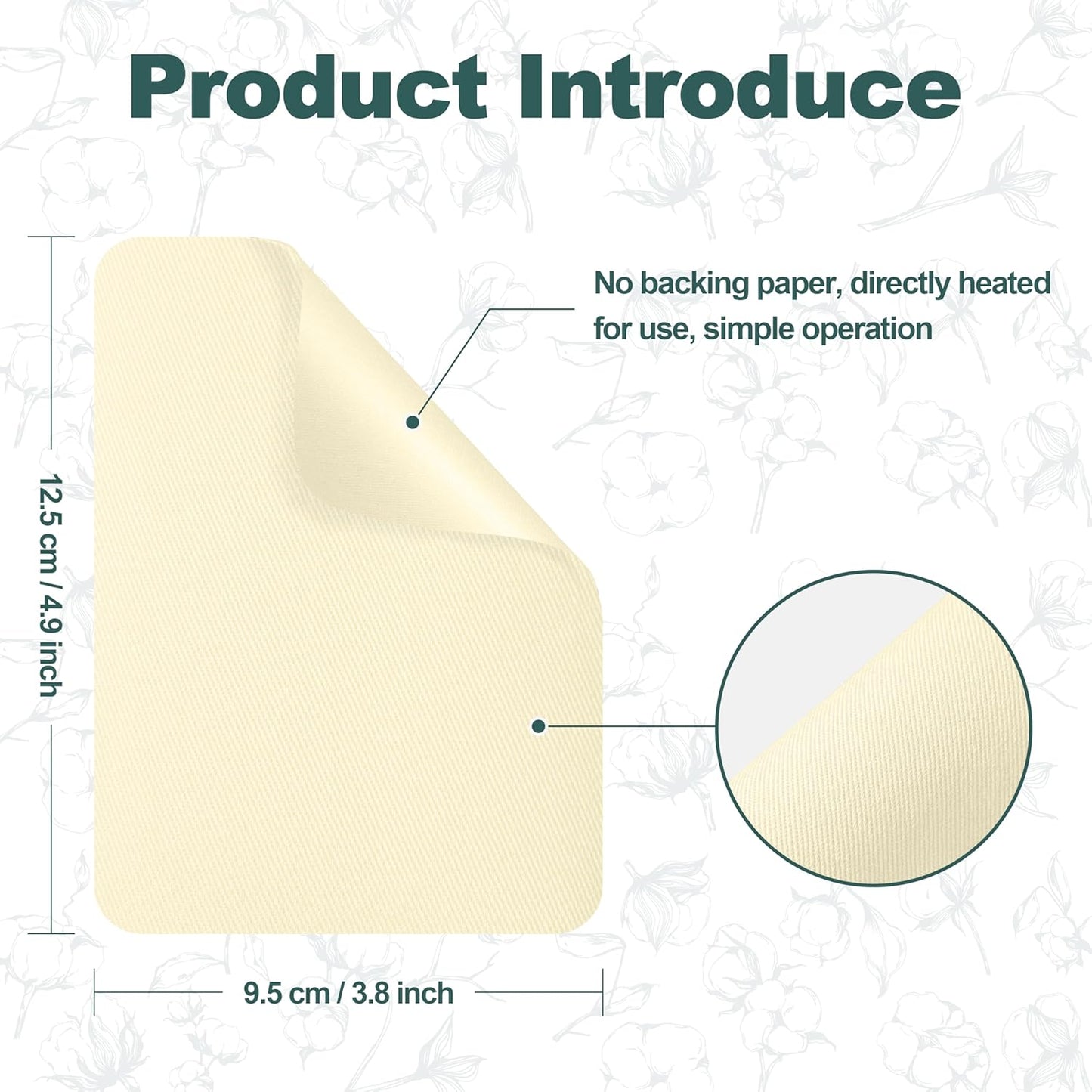 Iron on Patches for Clothes, 8 Pieces Fabric Patches for Clothing, Bag, Hat Repair, Clothing Repair Decorating Kit 3.7" by 4.9" (9.5 cm x 12.5 cm, Light Yellow)