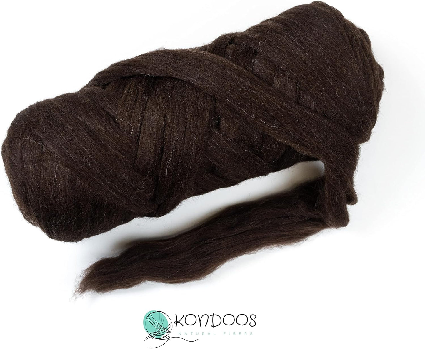Natural Wool Bulk roving, 4 lb. Best Wool for Spinning, arm Knitting, Felting, Chunky Blankets and Tapestry. Natural Colors, un-Dyed. (Dark Chocolate, 4 lb)