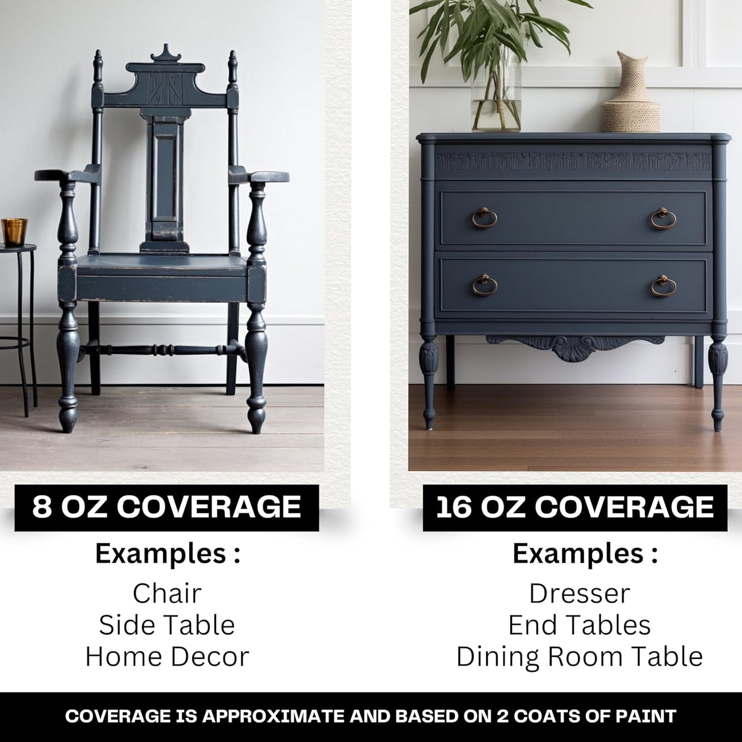 Daydream Apothecary Premium Chalk Style Paint for Furniture, Home Décor, Wood, DIY Interior Projects, Quick Dry, No Prep or Prime Needed, Matte Slate Grey - 8oz