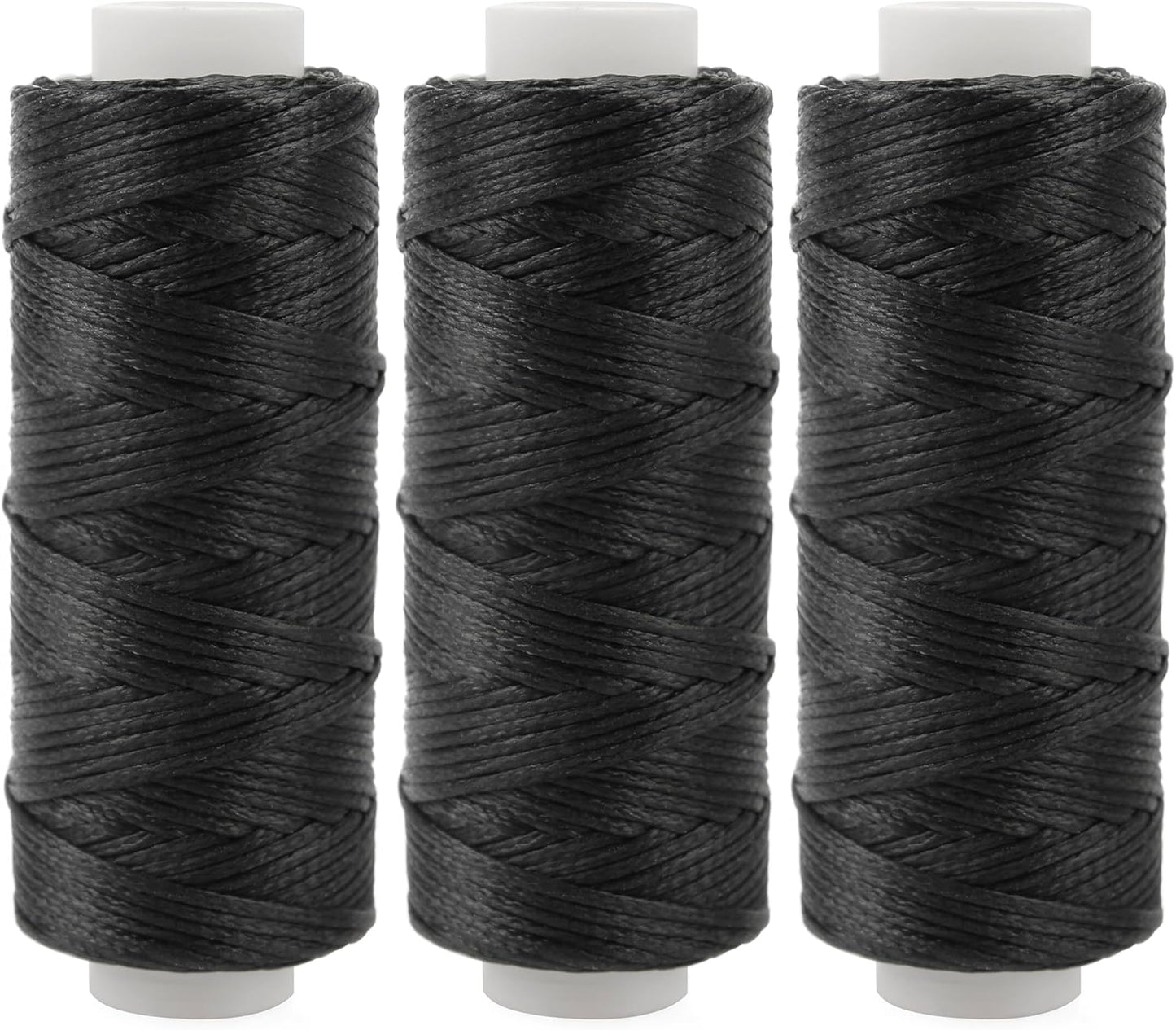 Ryalan Waxed Thread 96 Yards Hand Sewing Kit Set 210D Flat Sewing Waxed Thread with 7 Pcs Leather Repair Needles for Home Upholstery Carpet Leather Canvas Repair and Sewing