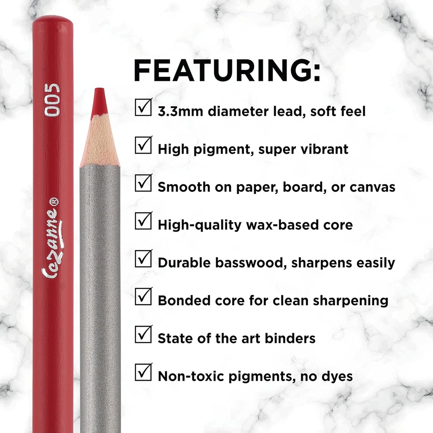 Creative Mark Cezanne Premium Colored Pencils Brilliant Blue 6 Pack - Highly-Pigmented Drawing Pencils - Coloring Pencils for Drawing, Blending, Coloring, and More