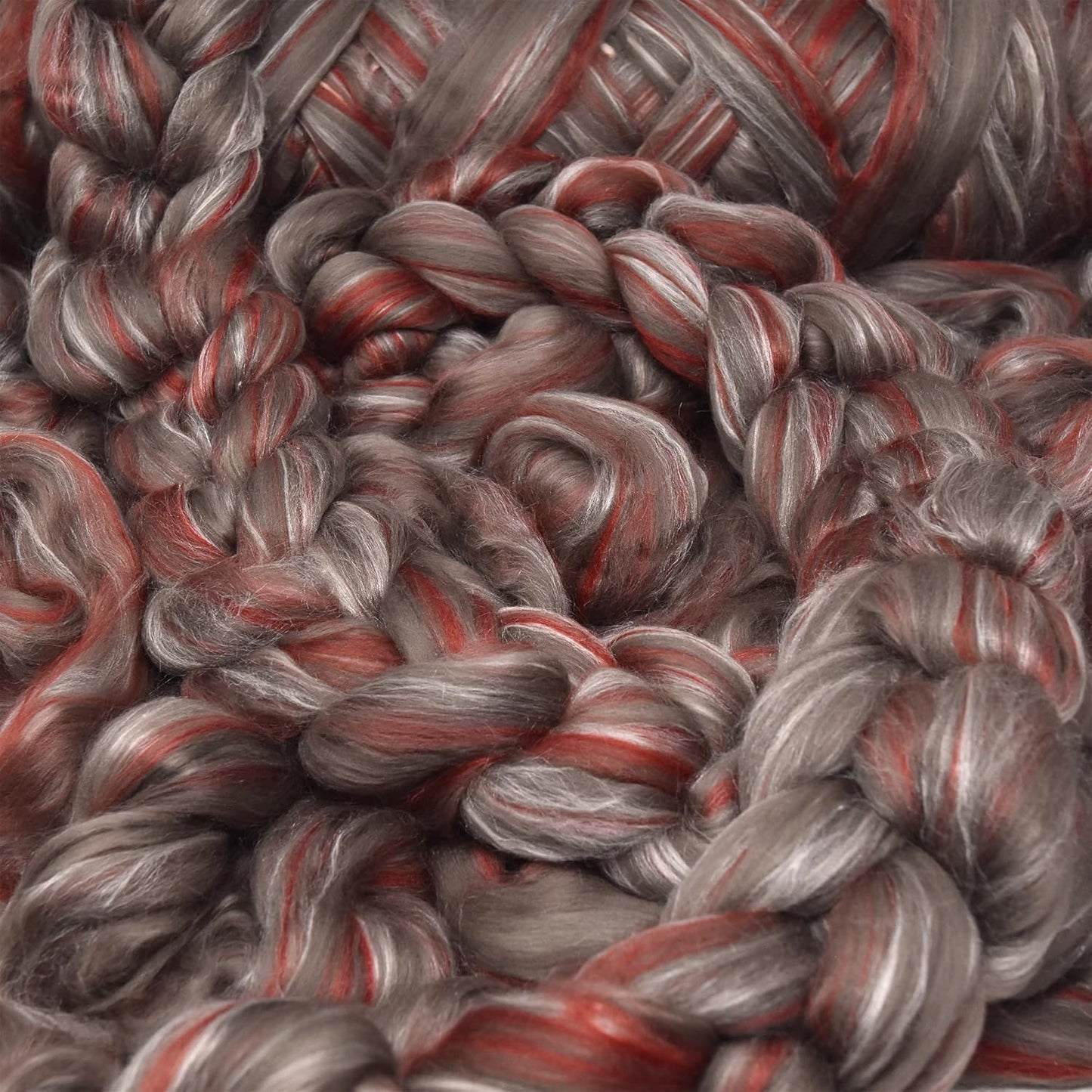 Merino Silk Luxe Tonal Designer Blend. Superfine Merino, Mulberry, Tussah Silk. Top Roving for Spinning or Felting. Sienna Sunset 1oz