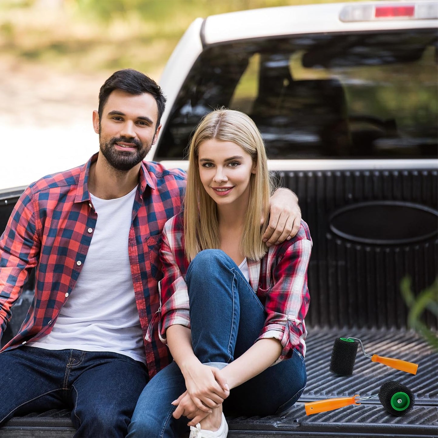 6 Pcs 4 Inch Paint Roller with Foam Covers Mini Textured Paint Roller for Bed Liner Truck Coating Create Texture Effect