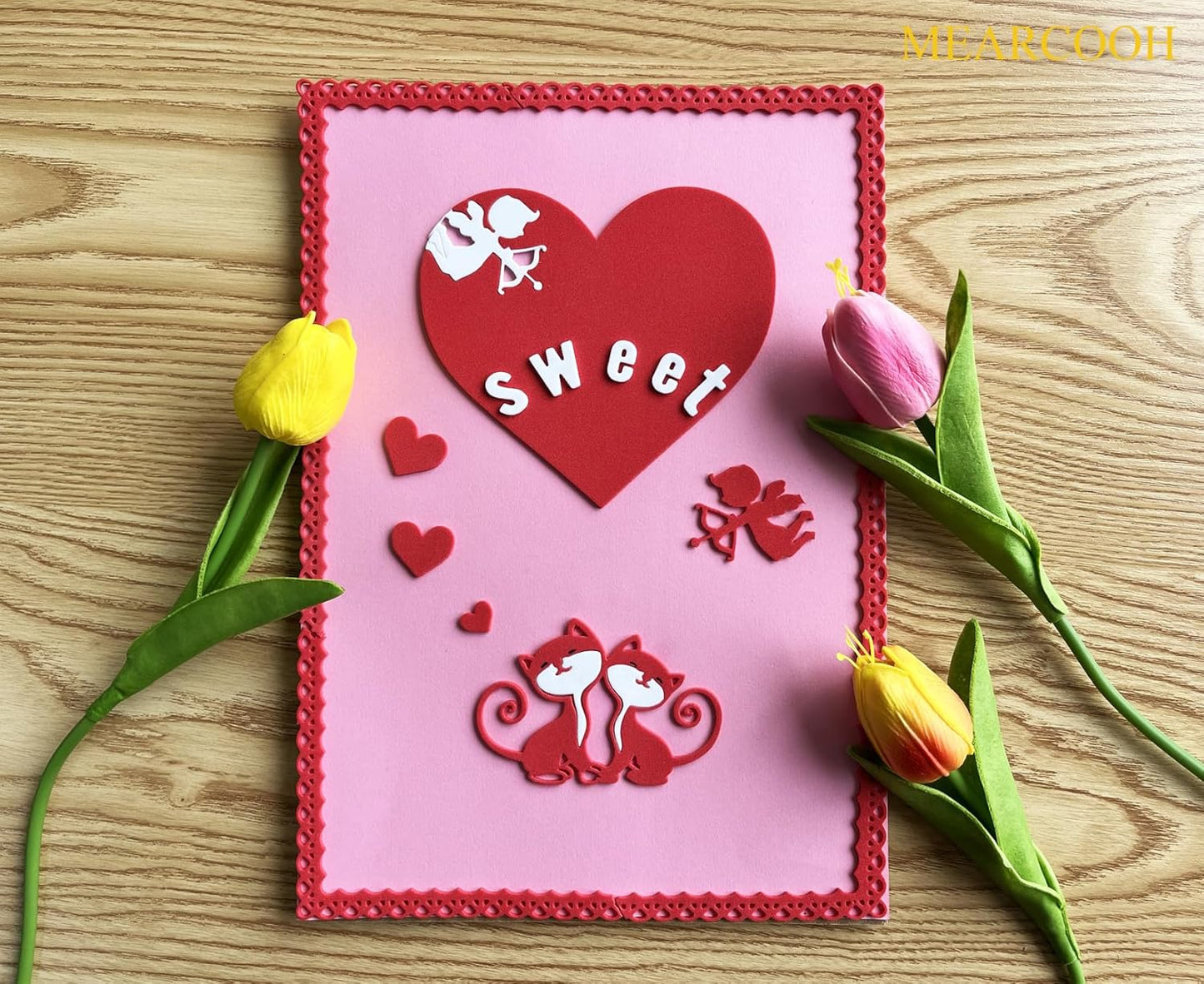 MEARCOOH Pink Foam Sheets Crafts 9x12 Inch 2mm Eva Color Craft Foam Paper for Crafts Project Preschoolers Classroom Scrapbooking Valentine Cards(10 Sheets)