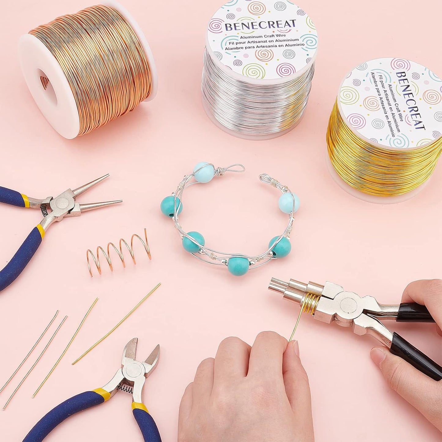 BENECREAT 18 Gauge Jewelry Craft Aluminum Wire 492 Feet Bendable Metal Sculpting Wire for Craft Floral Model Skeleton Making (DeepSkyBlue, 1mm)