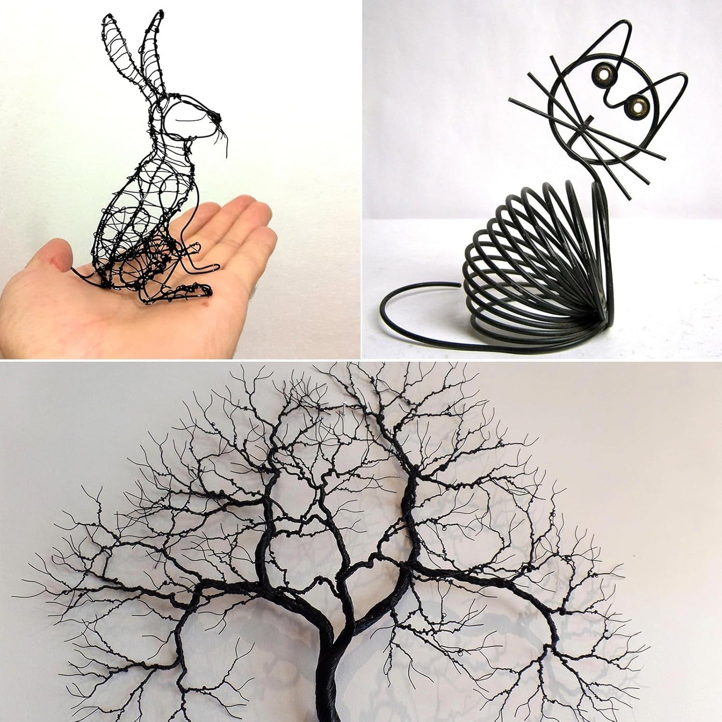 Aluminum Craft Wire, 95 Feet 2.0mm/ 14 Gauge Black Bendable Soft Metal Aluminum Wire Roll Bulk for DIY Crafts Sculpting Jewelry Making