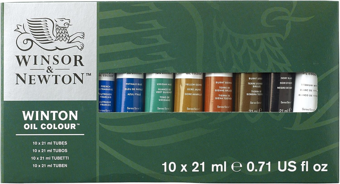 Winsor & Newton Winton Oil Paint, Set of 10 x 21ml Tubes