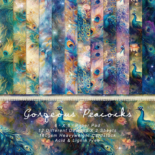 YASMEN Scrapbook Paper Pad 6x6, Patterned Cardstock, Single-Sided Decopodge, DIY Decorative Craft Paper, Scrapbooking Junk Journal Gift Card Making Supplies - 24 Sheets