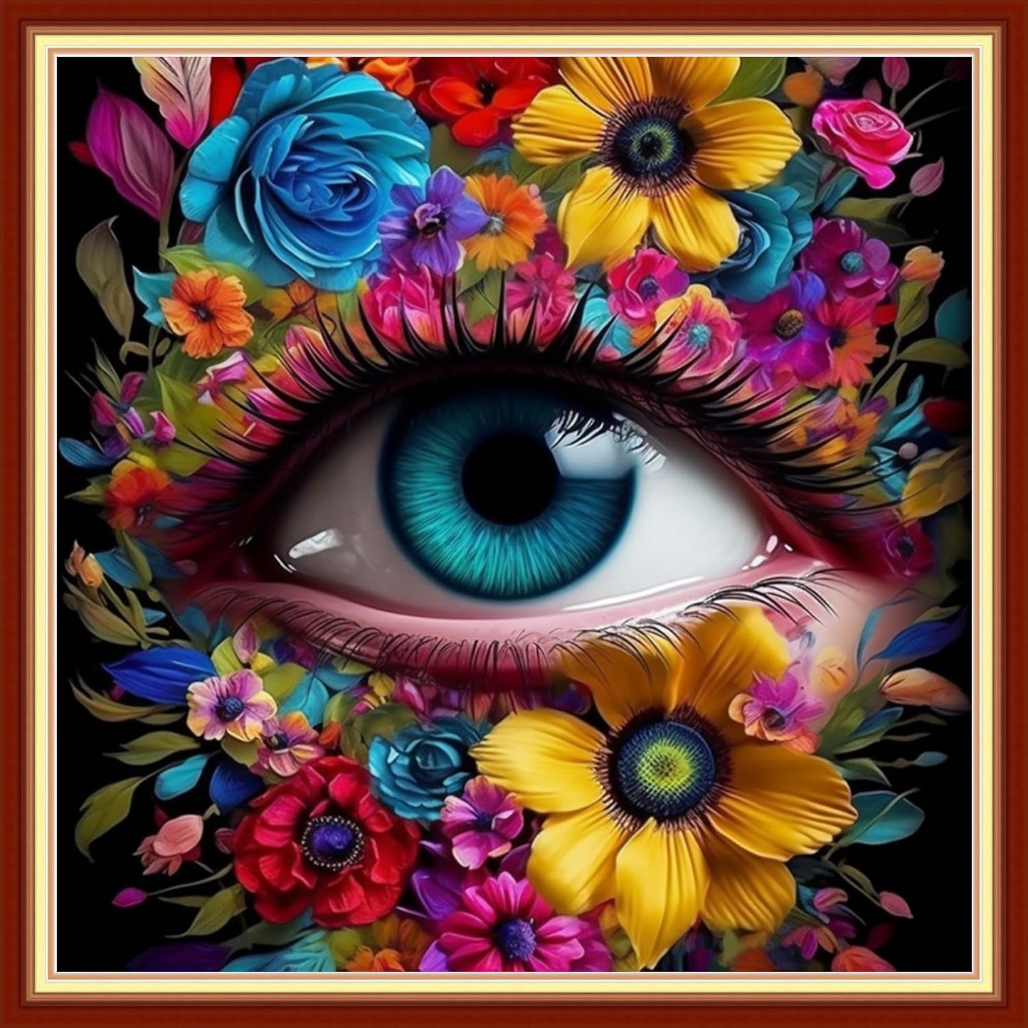 Artvxeay Cross Stitch Kits Stamped Full Range of Embroidery Kits for Beginners Adults 11CT Pattern Stitch Embroidery Kits Needlepoint Kits DIY- (Flower Eyes 18x18 inch)