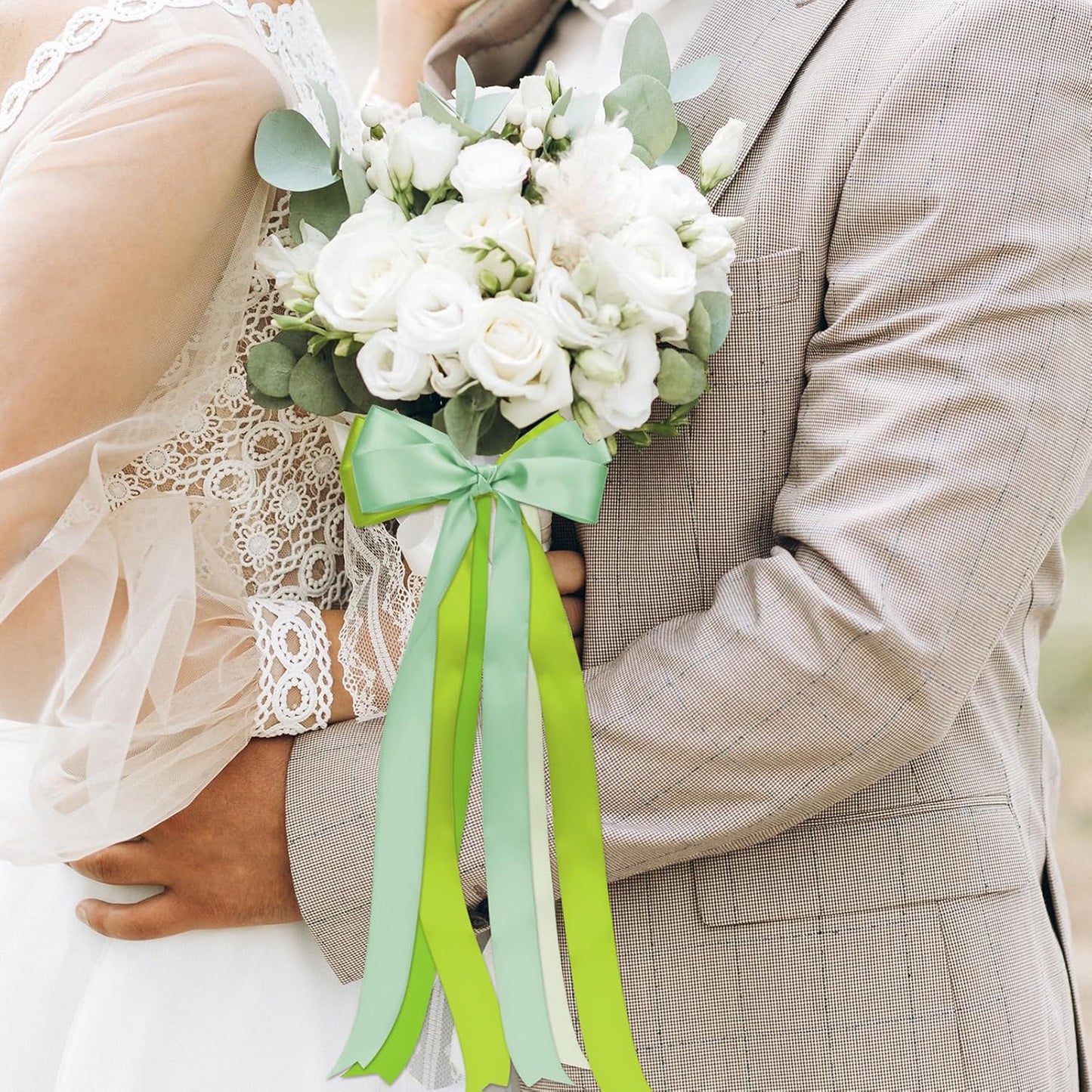 1 Inch Green Satin Ribbons for Crafts, 6 Rolls Single-Faced Green Assorted Ribbons for Gift Wrapping Flower Bouquet Wedding Invitations Bridal Shower Hair Bows Garland Party Decor