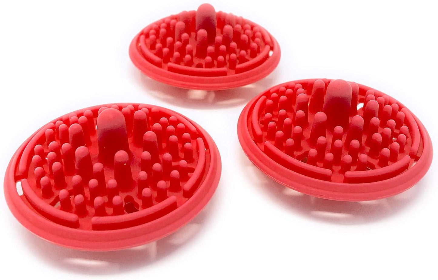 Paint Puck Paint Brush Cleaner (3-Pack, Red) – Reusable Silicone Insert with Suction & Nubs for Cleaning Acrylic, Oil & Watercolor Brushes – Fits Cups for Classroom, Studio & Home Use