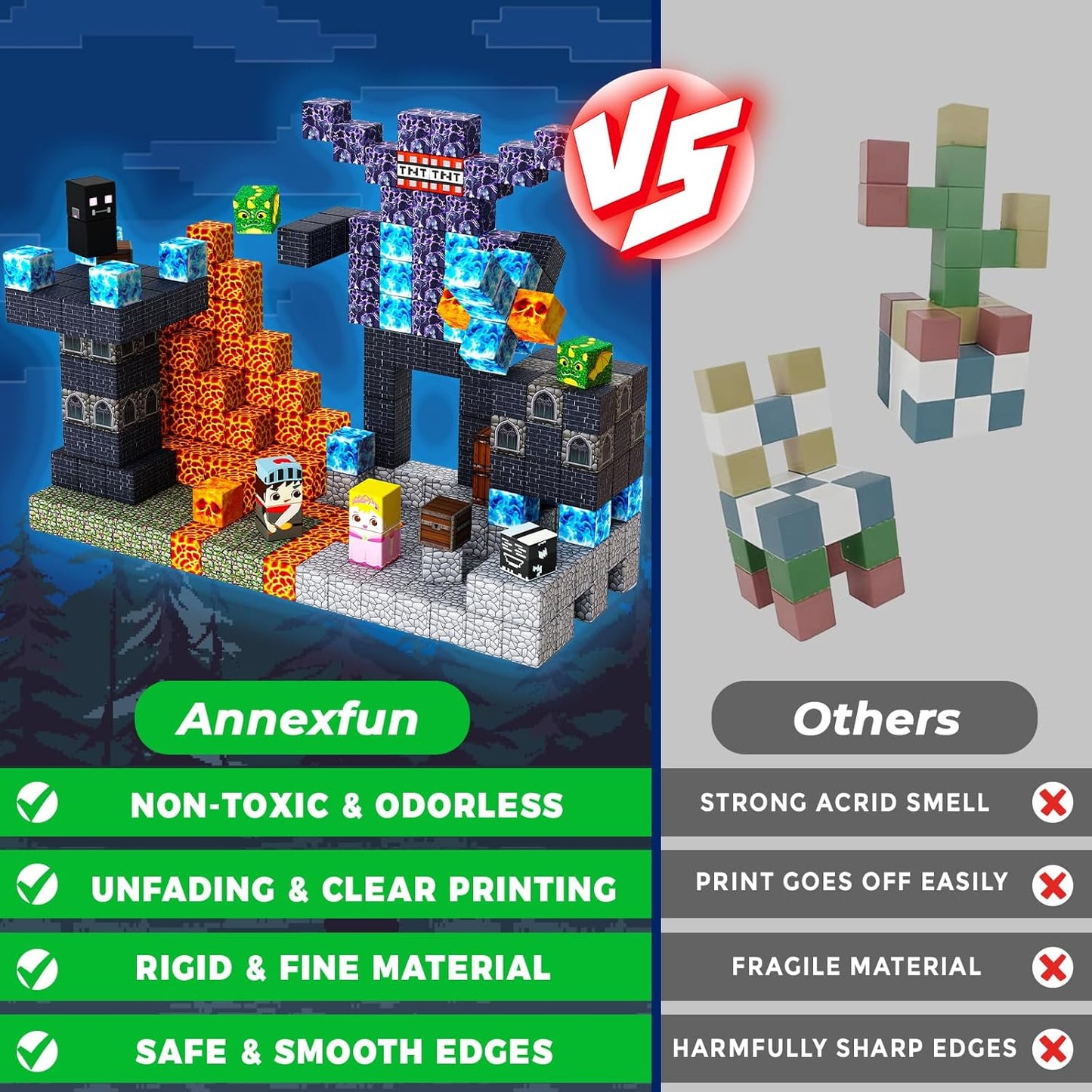 Magnetic Blocks - 100PCS Build Magnetic Dark Mechanical Guardian Castle - Magnetics Toys for Montessori Toddler Christmas Birthday Gifts - STEM Sensory Toys for 3 4 5 6 7 8 9 10 Year Old Boys