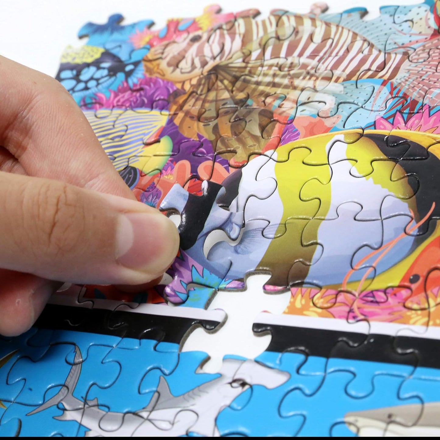 Think2Master Colorful Ocean Life 1000 Pieces Jigsaw Puzzle for Kids 12+, Teens, Adults & Families. Great Gift for stimulating Learning About Coral Reefs. Size: 26.8” X 18.9”