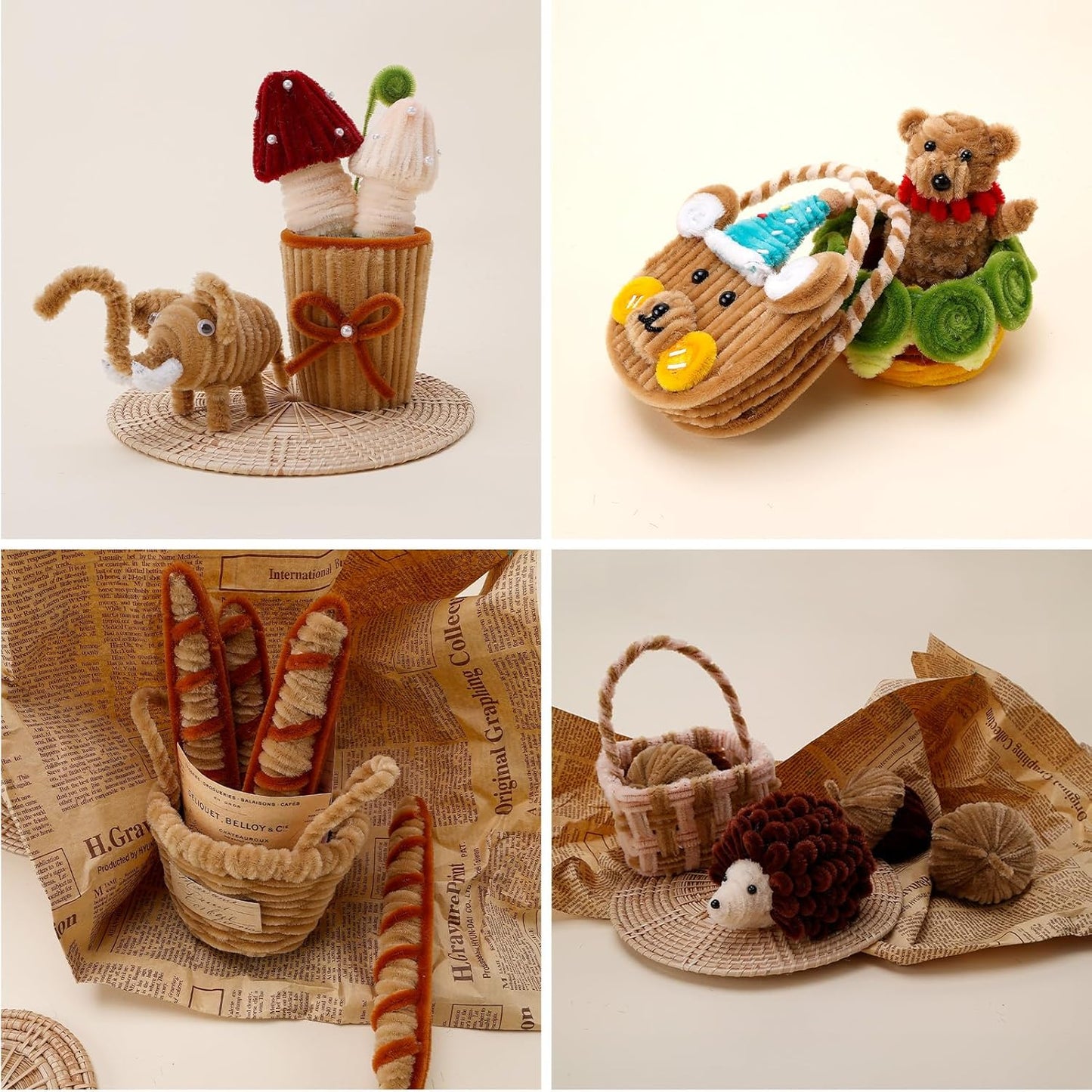 Caydo 500 Pieces Brown Pipe Cleaners, Chenille Stems, Pipe Cleaner Crafts for DIY Art and Craft Projects Creative Gift Party Decorations
