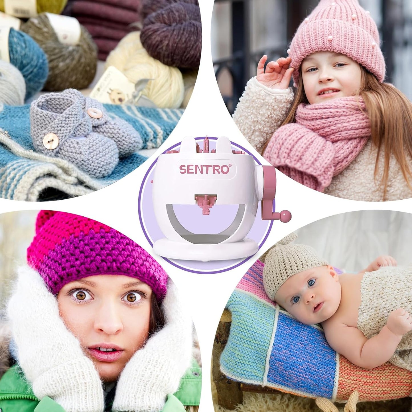 SENTRO Knitting Machine, 22 Needle Knitting Machines, Smart Knit Loom Machine, Circular Weaving Crochet Knitting Loom Machine Kit, DIY Knitting Crochet Machine for Adults and Kids ﻿