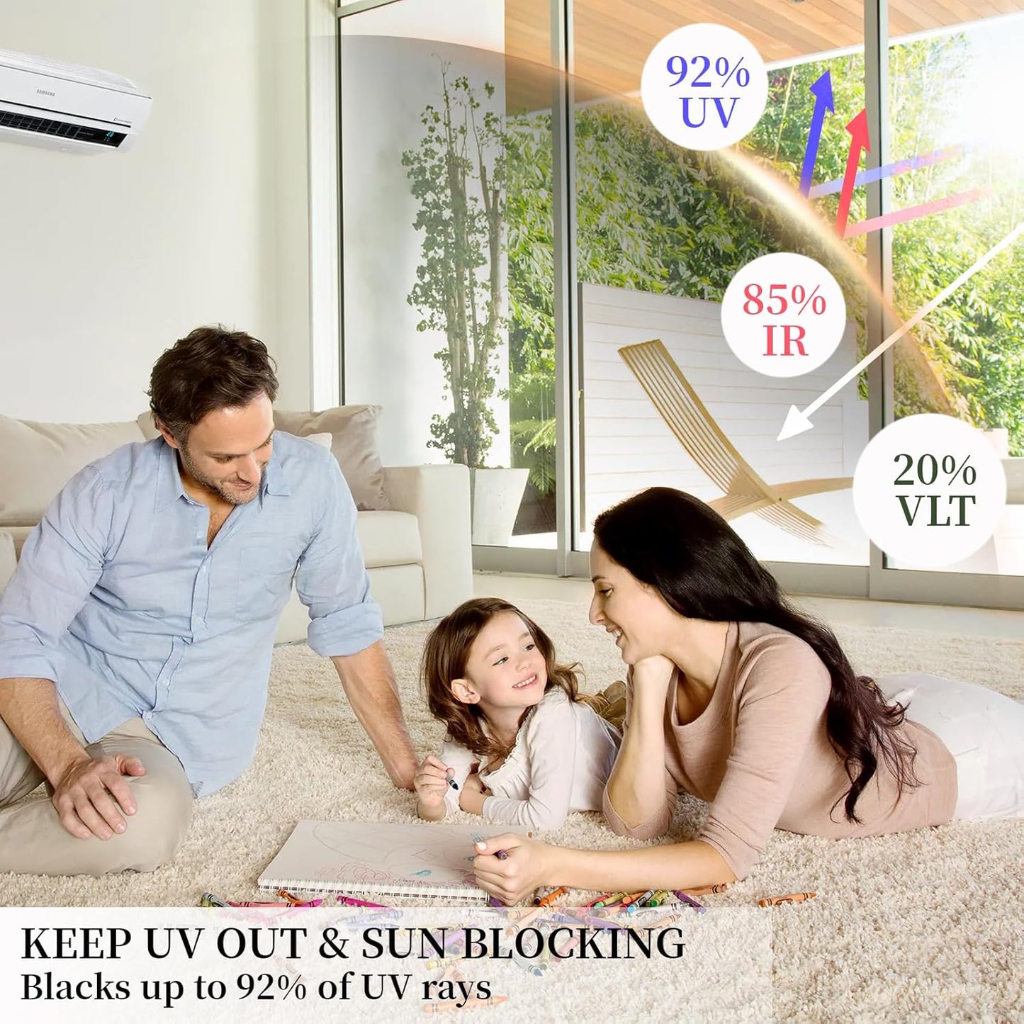 Niviy One Way Window Privacy Film with Installation Tools, Window Tint for Home, Reflective Window Film See Out Not in for Home Office,Black Silver, 23.6 Inch X 118 Inch