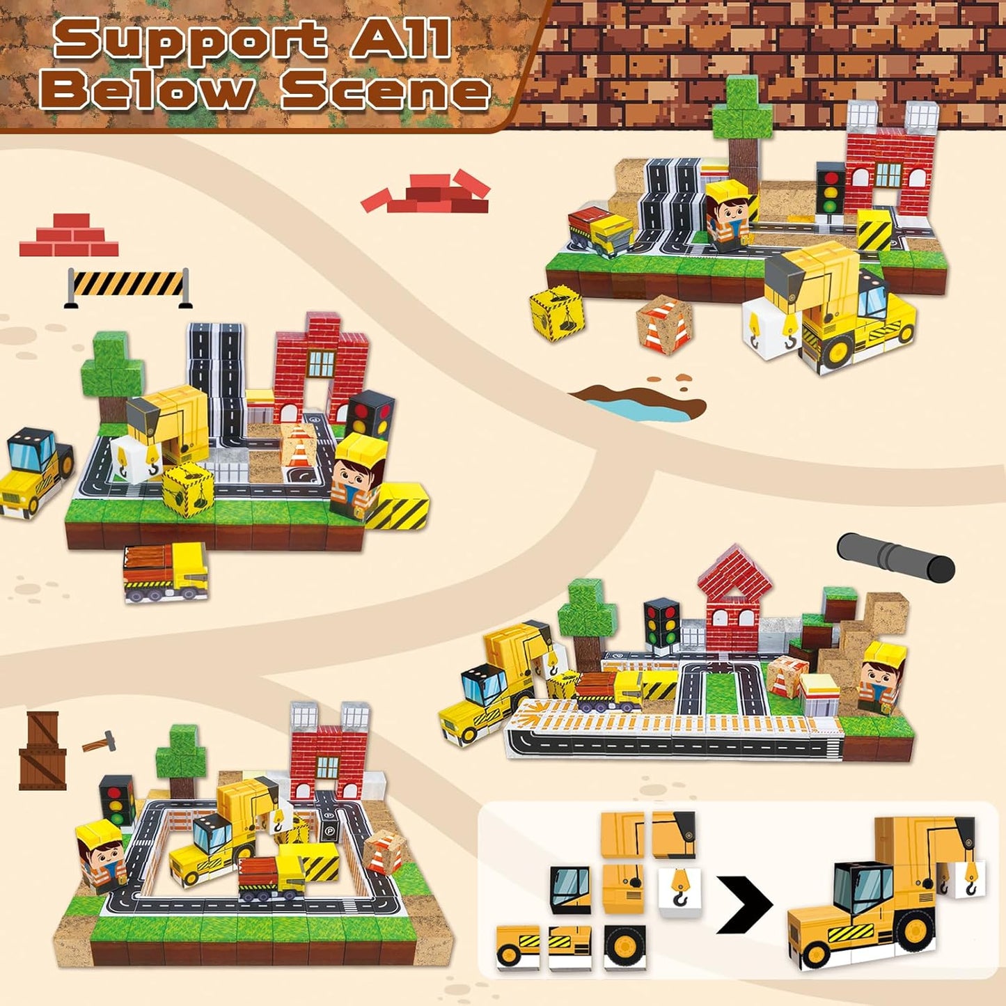 Magnetic Blocks - 100PCS Magnetic Building Blocks Magnet Cubes Stacking Construction Set, STEM Montessori Sensory Toys for Kids Boys Girls Ages 3-5 6-8 Holiday Easter Birthday Gifts