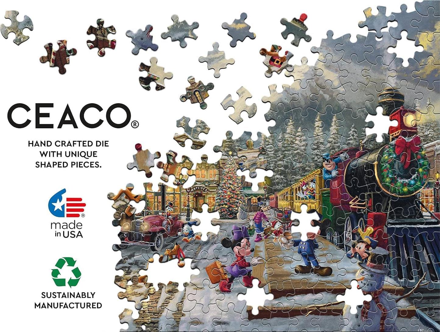 Ceaco - Thomas Kinkade - Disney - Holiday - Candy Cane Express - 1000 Piece Jigsaw Puzzle