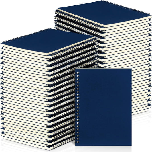 Yahenda 54 Pcs Spiral Notebook Bulk A5 Journal Lined 8.3'' x 5.5'' Writing Composition Paper Small Notepad Subject Notebook for Students Office Business Back to School Supplies (Deep Blue)