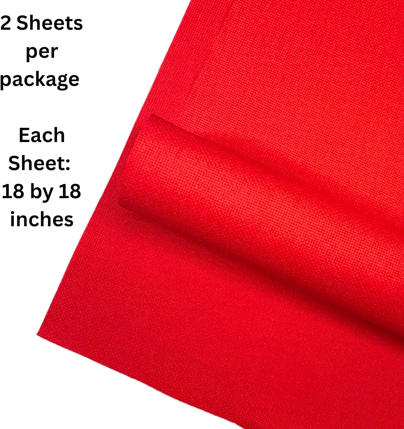 2 Sheets of Red 14 Count Aida Cloth – 18 x 18 Inch Pre-Cut Fabric Squares – Cross Stitch Fabric – 100% Cotton – Ideal for Needlework & Embroidery – The Knotty Unicorn