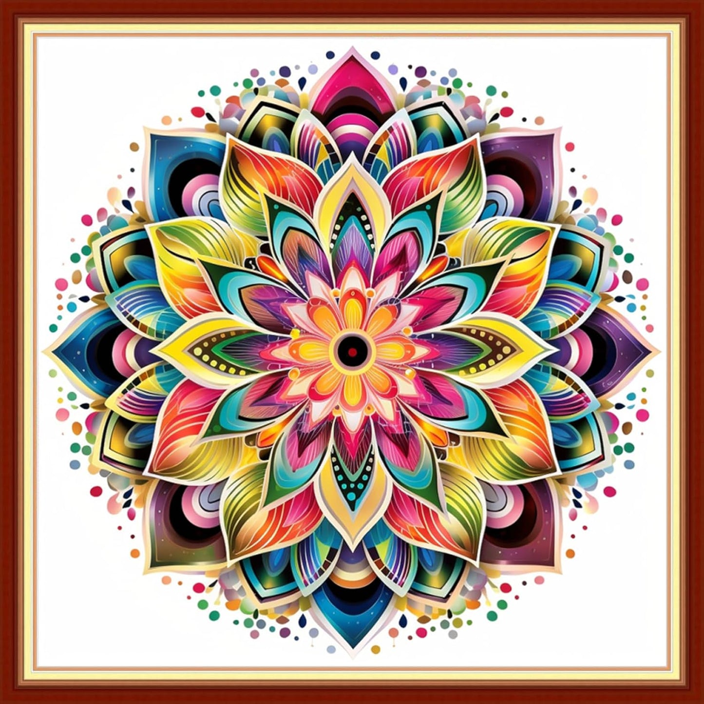 Joyhoor Cross Stitch Kits for Beginners Stamped Cross-Stitch Supplies Needlework preprint Embroidery Kits for Adults DIY Needlepoint Kits Embroidery Patterns 11CT- Magic Mandala 18x18 inchs
