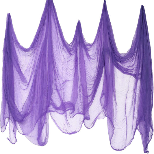 Boao Halloween Cheese cloth 84.65 x 590.55 Inch Purple Cheesecloth Roll for Crafts Large Cotton Muslin Gauze Fabric for Halloween Outdoor & Indoor Spooky Decoration