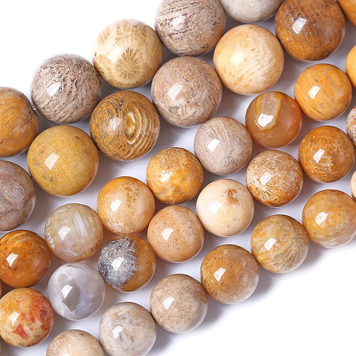 8MM Coral Jade Stone Beads Chrysanthemum Gemstone Round Crystal Energy Jade Beads for Jewelry and Bracelets Making 90pcs 2 Strands 32"