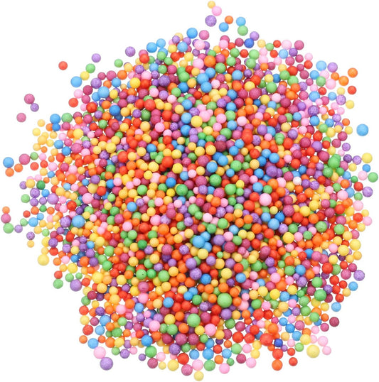 MECCANIXITY Foam Beads Foam Balls 2-3mm for Wedding and Party Decorations, Tiny Packing Balls, Arts DIY Crafts Supplies (Multicolored,1 Pack Approx 8000pcs)