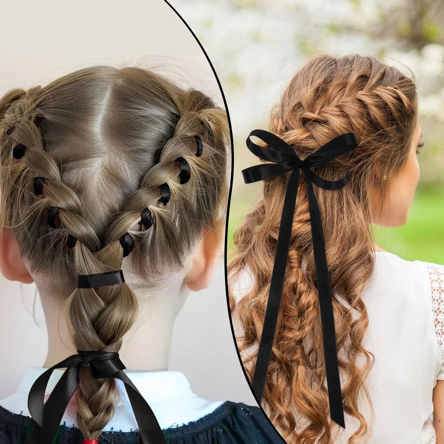 Black Ribbon 3/8 Inch 120 Yards Thin Black Satin Ribbon Craft Fabric Ribbons for Halloween Decor Cake Bows Making Hair Gift Wrapping Floral Bouquet Party Christmas Decorations